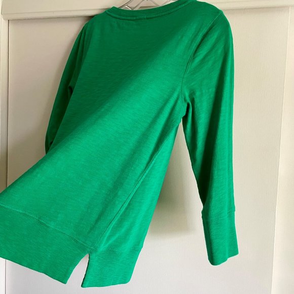 J. Crew Cotton Top 3/4 Long Sleeve Sweatshirt Tee Green Size S - Picture 4 of 9